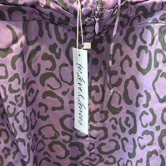 NWT For Love & Lemons June Purple Animal Print Mini Dress Size XS - Picture 7 of 7